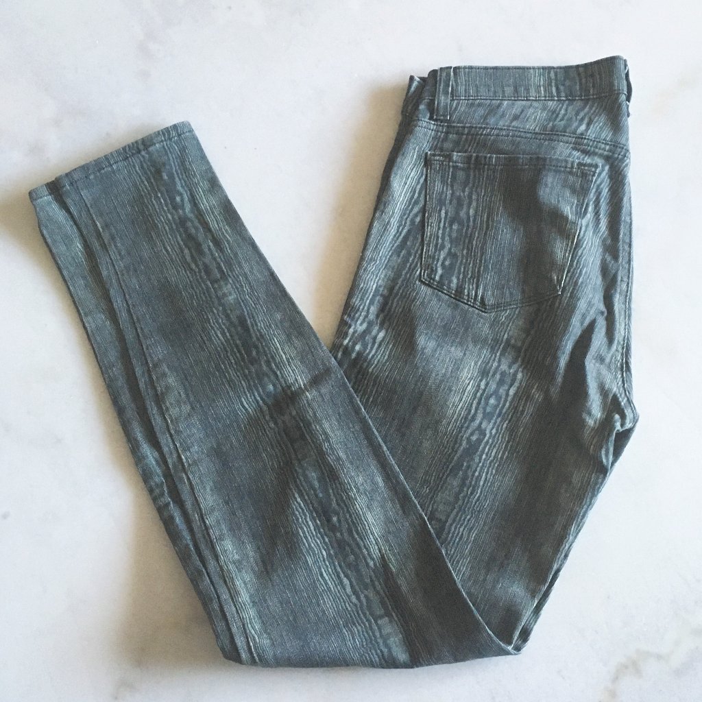 New! Nwot J Brand Super Skinny Green Wood Grain Pants / Jeans